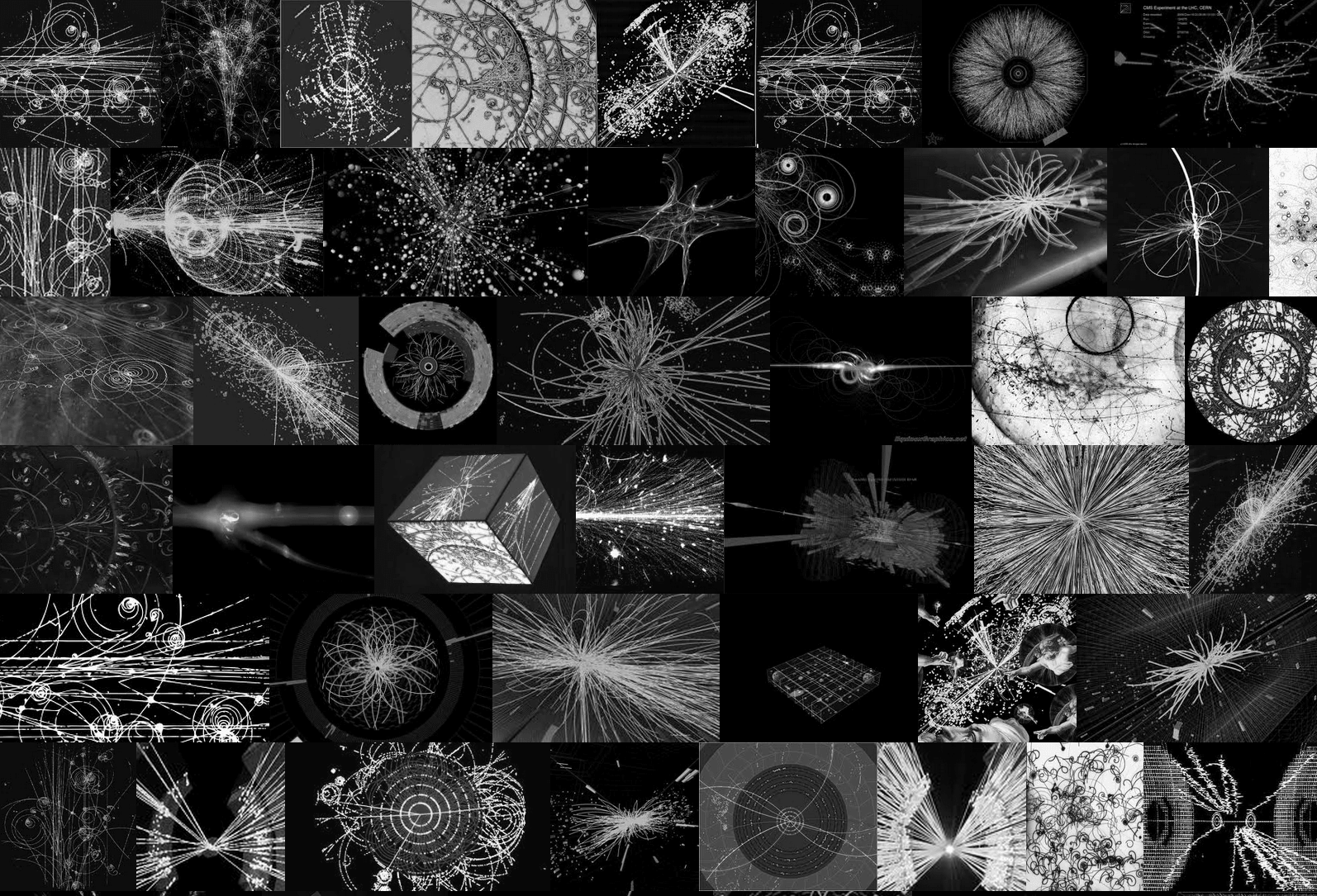 An illustration of subatomic particles.